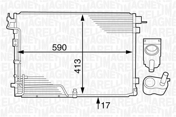 MAGNETI MARELLI Конденсатор, кондиционер 350203626000